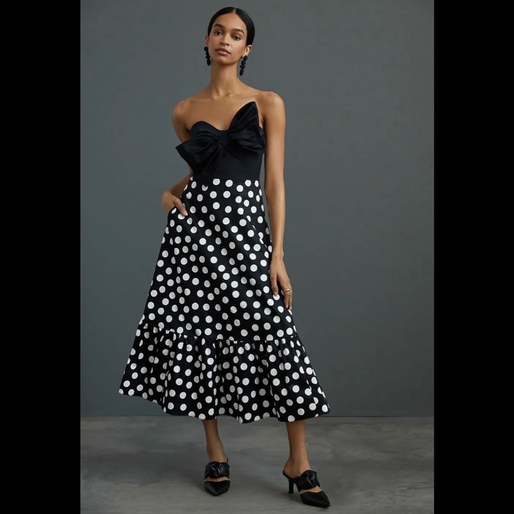 Anthropologie Hutch Polka Dot Bow Tie Dress Brand New with tags size 2.